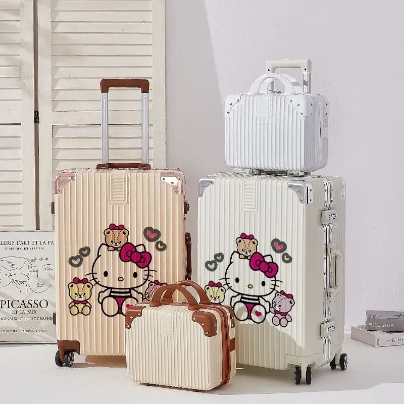 

Hello Kitty Anime Sanrio Luggage Kawaii Box Cute Kt Cat Cartoon Combination Trave Storage Clothes Case Lovely Gifts for Girls