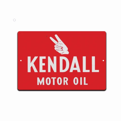 TIN SIGN Kendall Oil Gas Rustic Gas Station Metal Sign Décor Garage Auto Shop