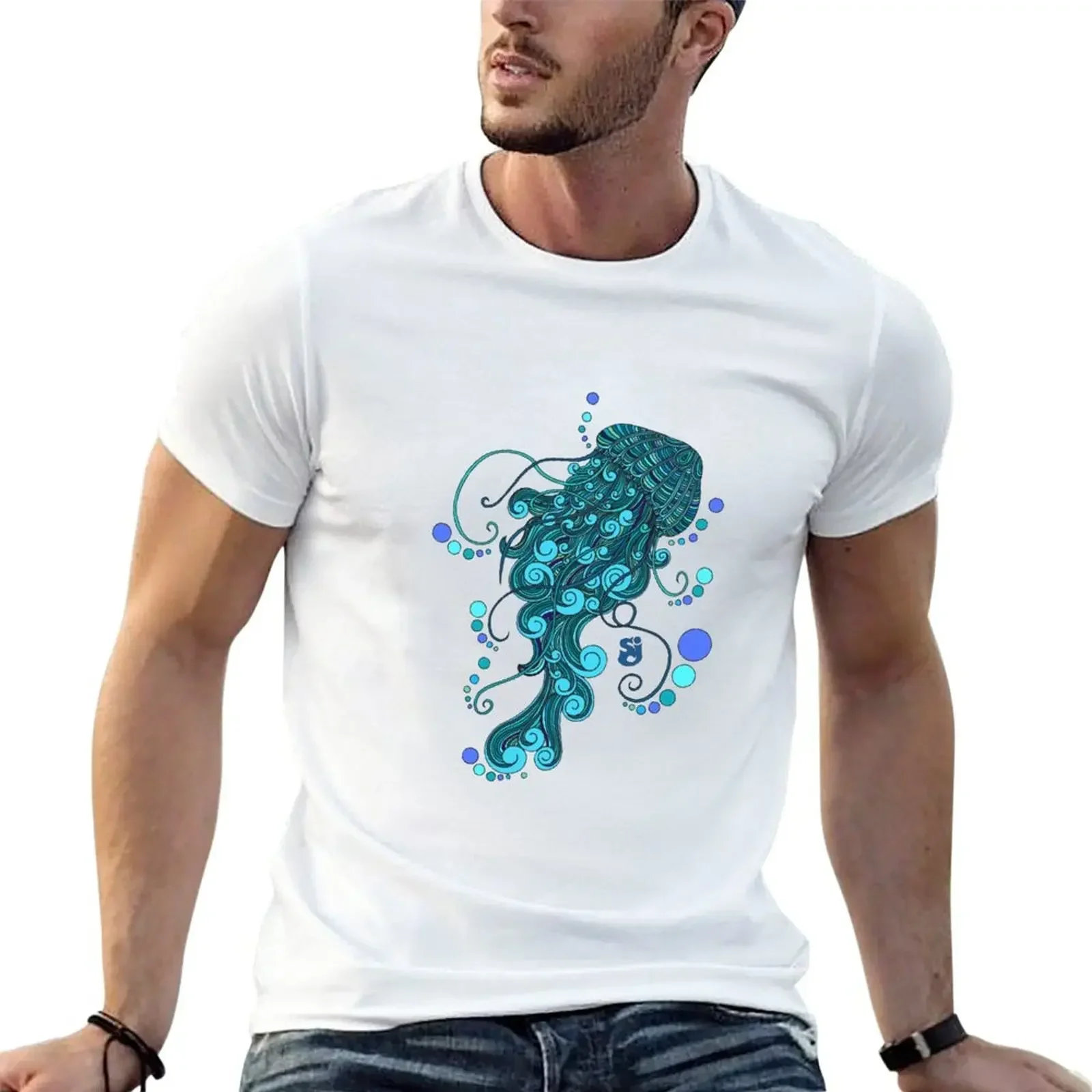 String Cheese Incident Jelly Fish T-Shirt Aesthetic clothing blanks mens t shirts pack heavyweight fashion Round Neck Informal