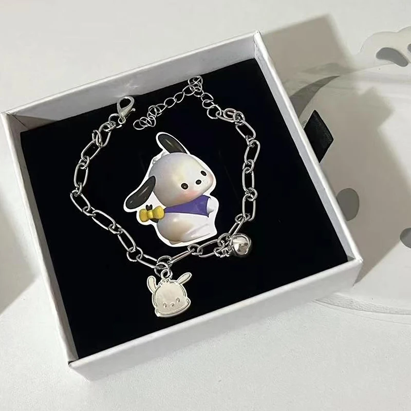 Sanrio Pochacco Necklace Anime Figures Cartoon Alloyed Bracelets Q Figurals Anime Merchandise Decoration Children Birthday Gifts