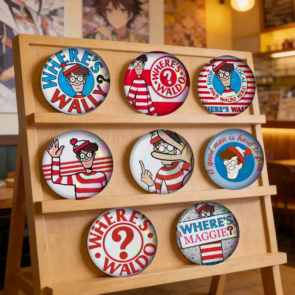 Game Wheres W-allyS Waldo World Various Creator Tinplate Pin Button Custom Role  Brooch Cartoon Collar Badge Jewelry Gift Fans
