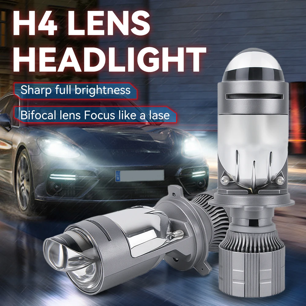 

H4 LED Projector Lens Headlight Car LED Headlamp Canbus 6000K Hi/Lo Beam Bulb With Turbo Fan 30000LM 120W For Car/Motorcycle 12V