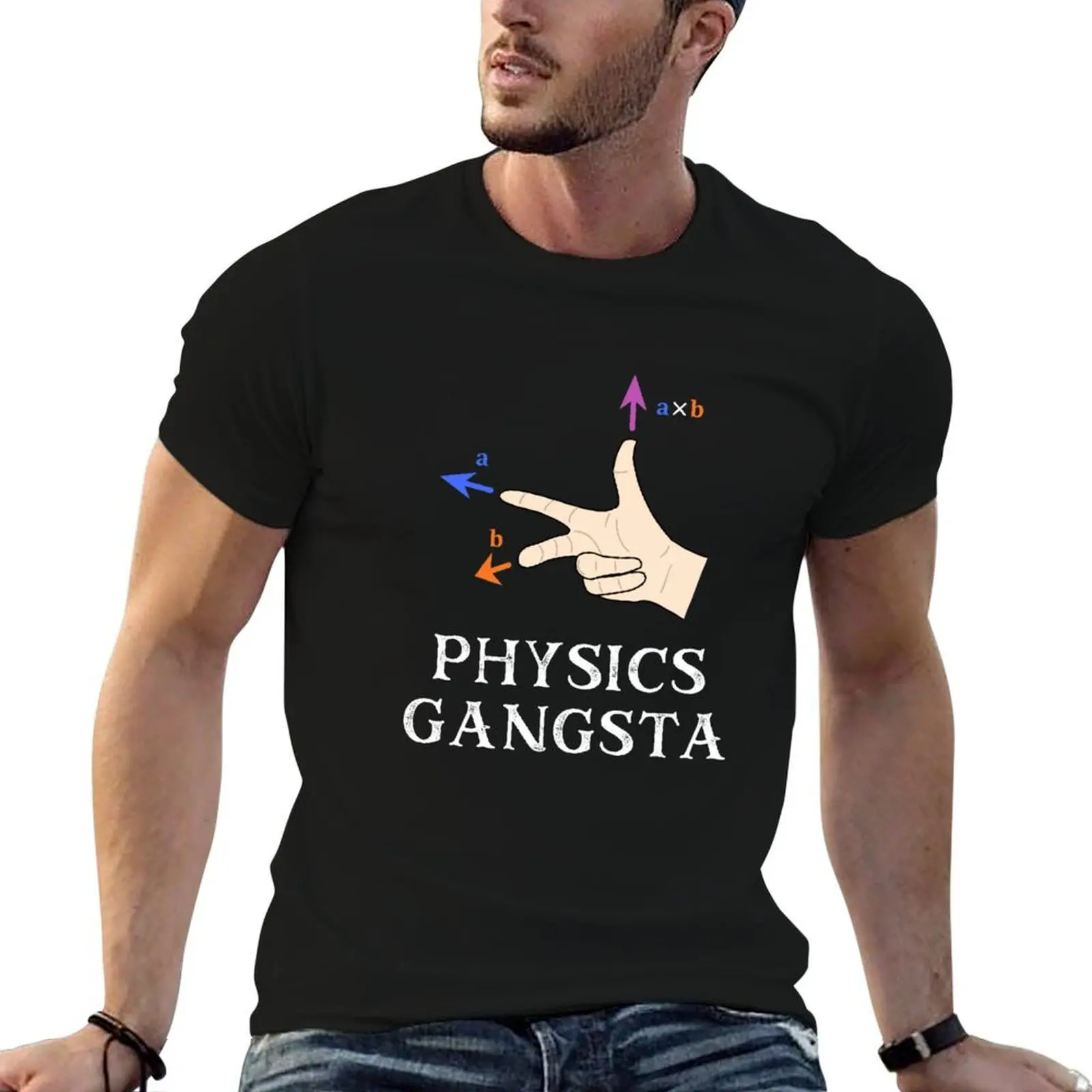 Funny Physics Distressed Physics Gangsta Men Women Boy Girl design T-Shirt graphic t shirt vintage plain Men's t-shirt