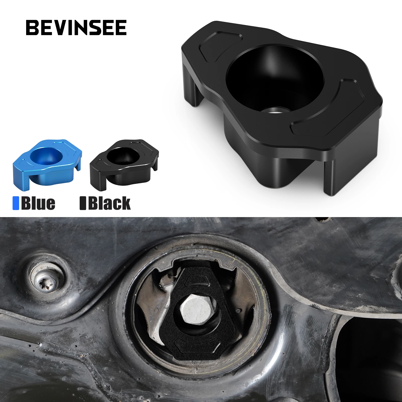 BEVINSEE Aluminiowe dolne mocowanie silnika do VW Golf 7 8 Passat B8, Audi A3 8V 8Y TT RS3, Cupra Leon, Skoda Octavia