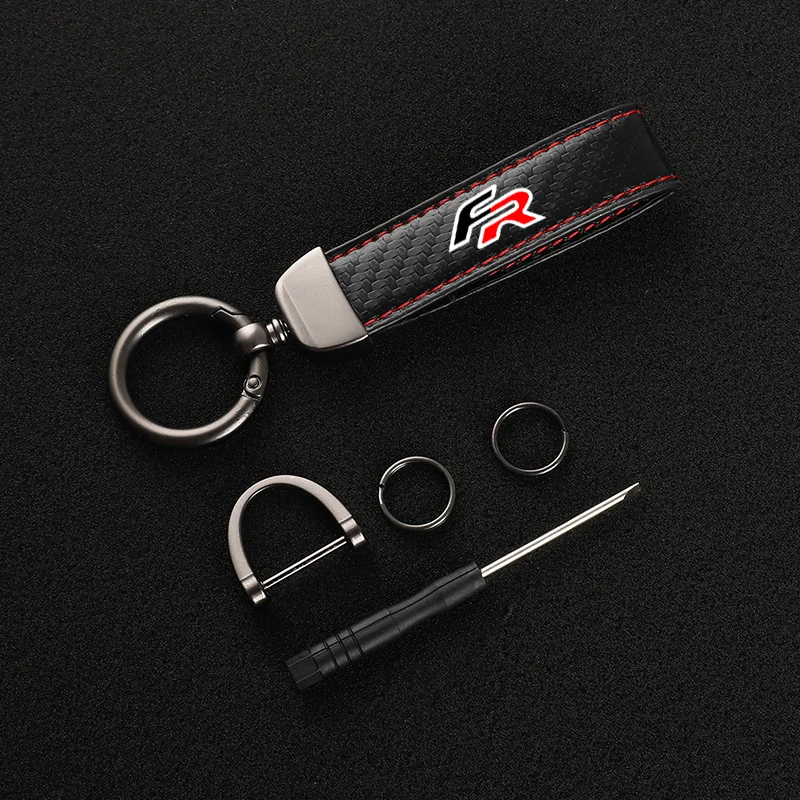 Leather car keychain Horseshoe Buckle Jewelry for Seat FR leon mk3 mk2 5f lbiza  with logo car accessories