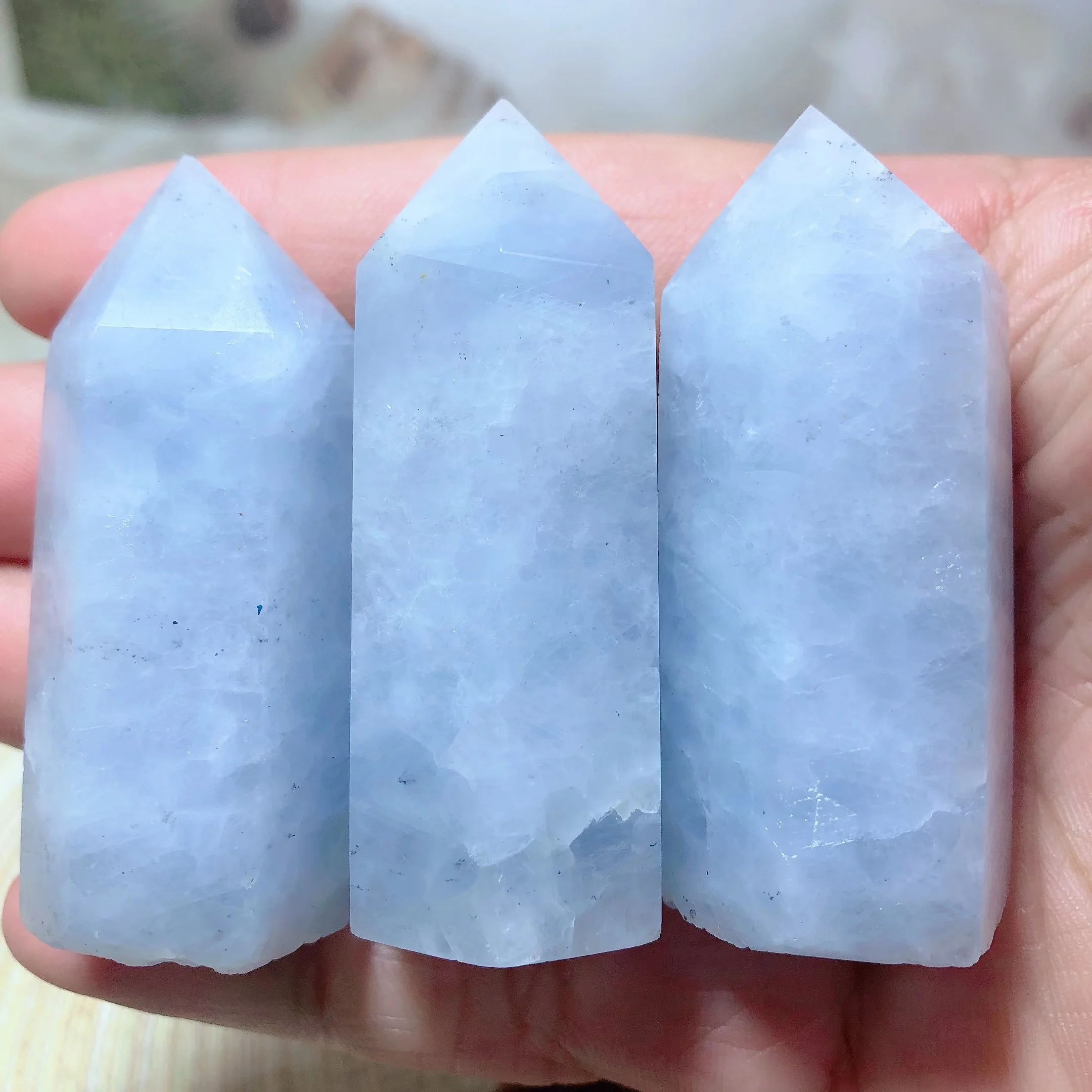 

High Quality Healing Natural Crystals Blue Calcite Tower Home Decorations Stone Jewelry Room Decor Small Gifts