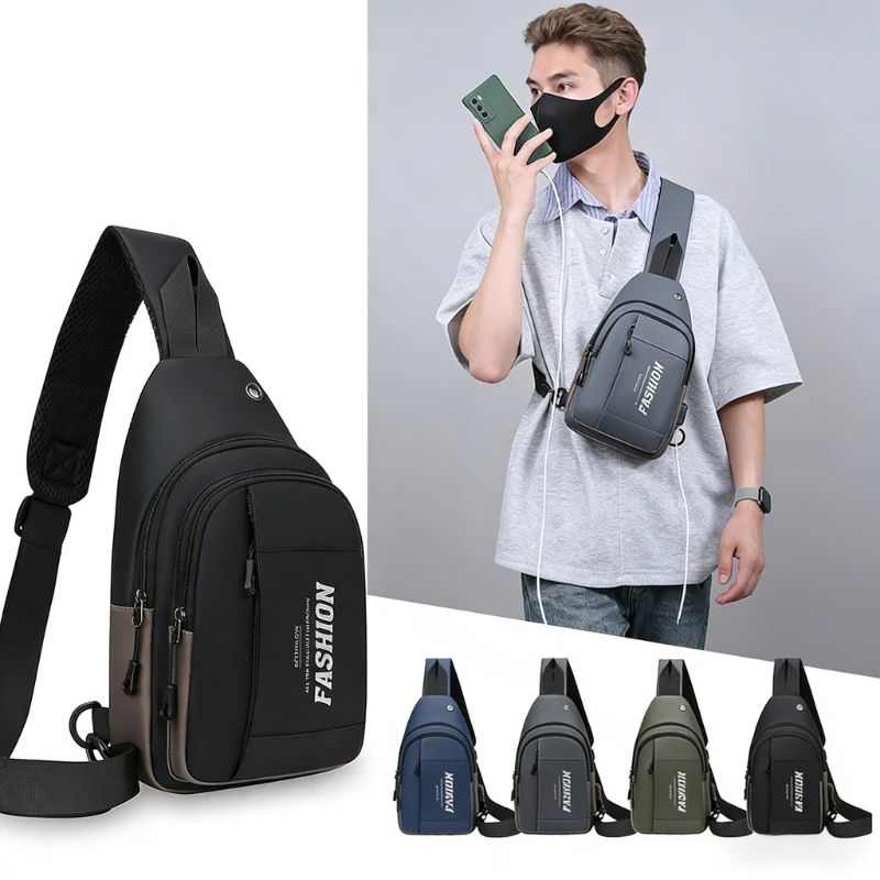 

Водонепроницаемая нагрудная сумка-слинг из оксфорда с защитой от краж, большая вместимость, для мужчин, для путешествий, походов, с отделением для телефона, прочная