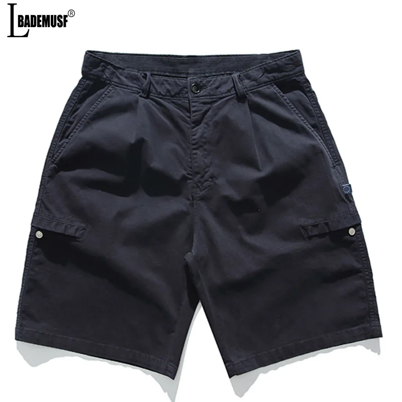 

Men Summer Side Pockets Cargo Shorts Solid Color Leisure Outdoors Hiking Motion New Fashion Comfort Cotton Short Trousers Men