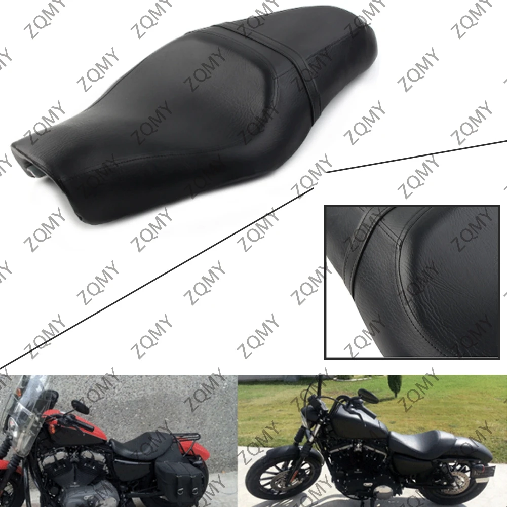 Motorcycle Driver & Passenger Seat Two-Up For Harley Davidson Sportster 883 XL1200 Iron 48 72 Custom