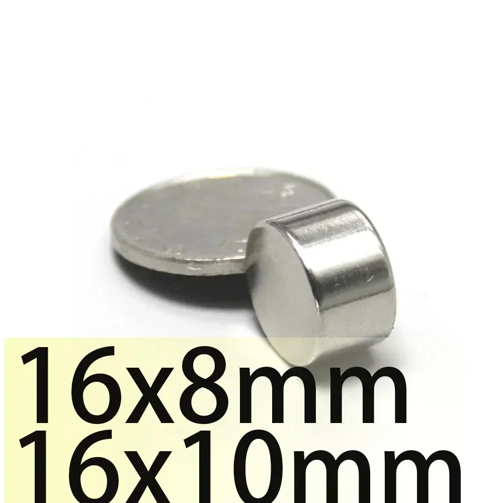 

N35 16x8 16x10 Magnet Super Round Strong Neodymium Magnets Motor Nickle Search Magnetic Rare Earth Fridge DIY Powerful Disc