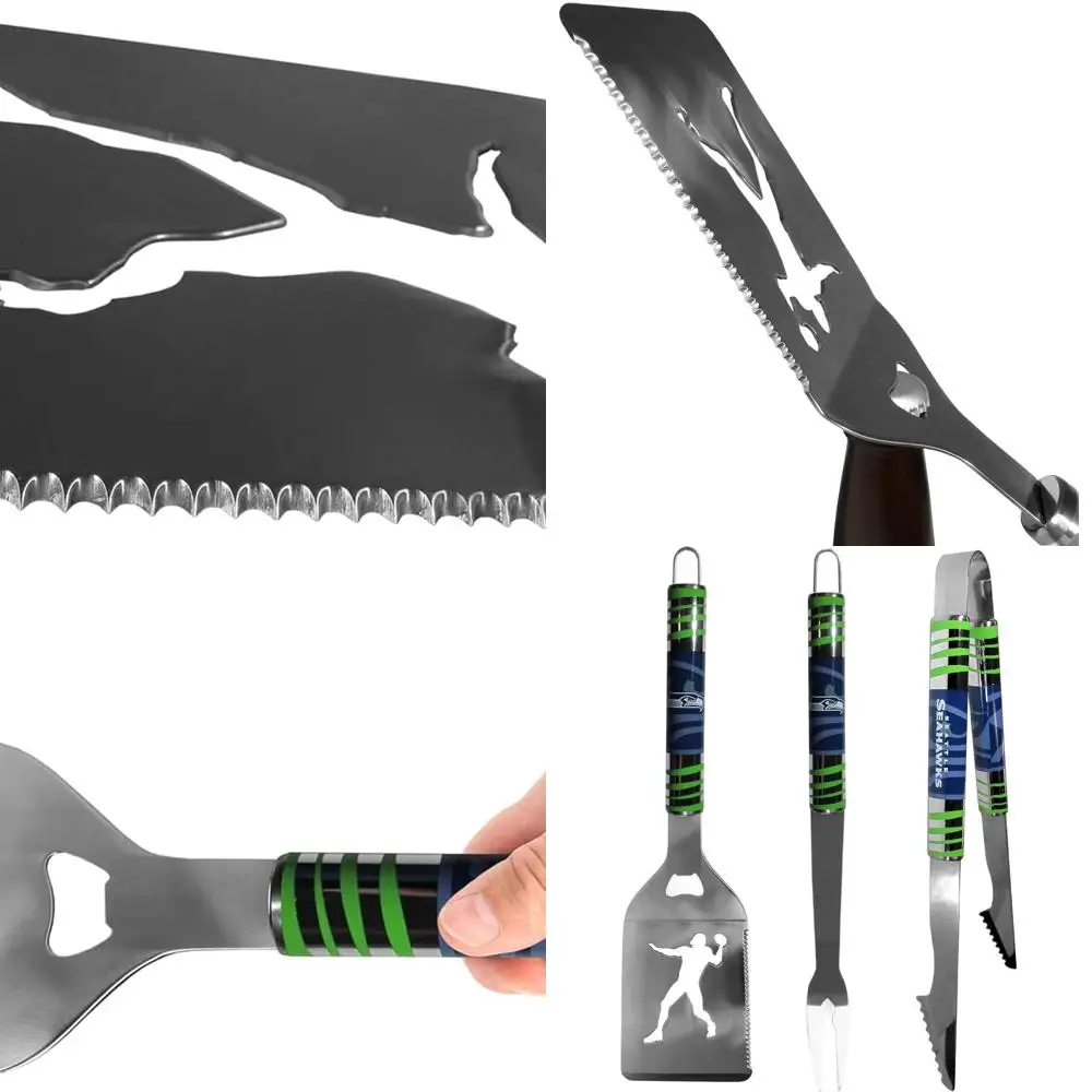 Juego de barbacoa de cola de 3 piezas Seattle Seahawks en colores del equipo