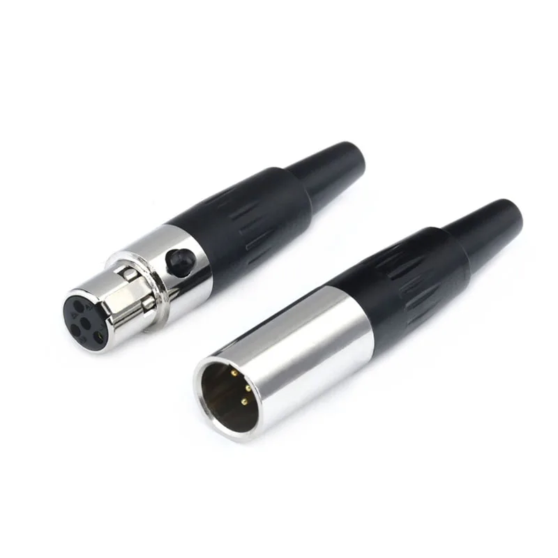 1/2/5pcs Mini XLR 4 5 Pin Male Female Plug Socket Audio Microphone Connector for MIC Audio Speaker Video Soldering Straight A1