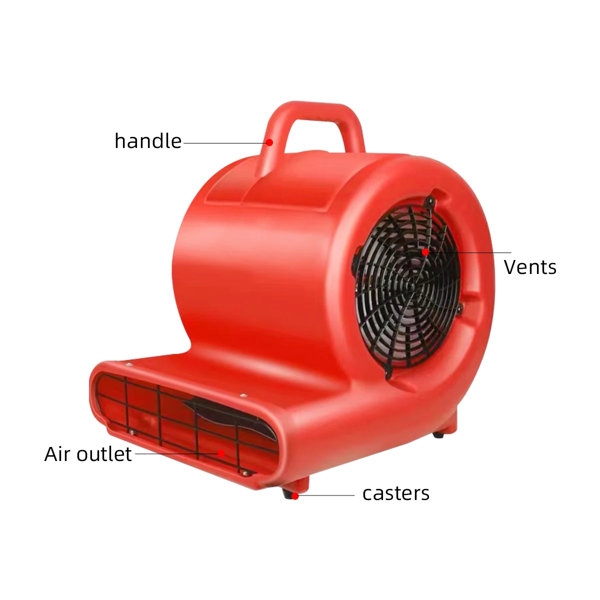 2025Mini asciugatrice da pavimento industriale Ventilatore con ruote Asciugatrice elettrica Asciugamano mobile Asciugatrice a ruota