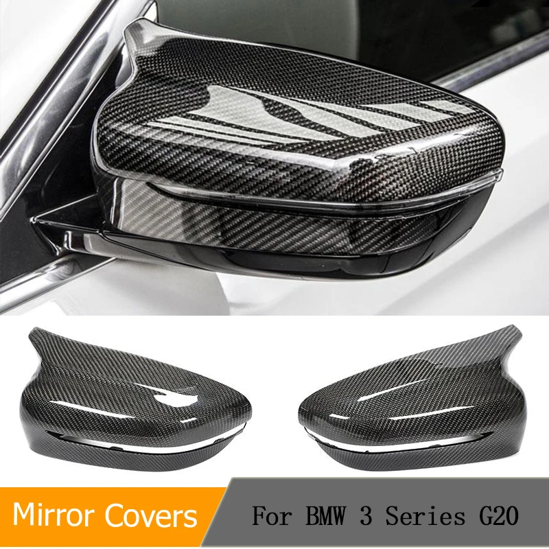 

Carbon Fiber/ABS Car Rearview Mirror Covers Caps for BMW 3 Series G20 320i 330i M340i 2019-23 Replacement Side Mirror Shell RHD