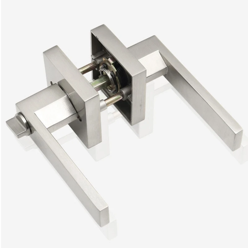 Square Round Zinc Alloy Door Lock Privacy Door Levers Lockset for Key Door Locks Handles for Home Bedroom Bathroom Dropshipping