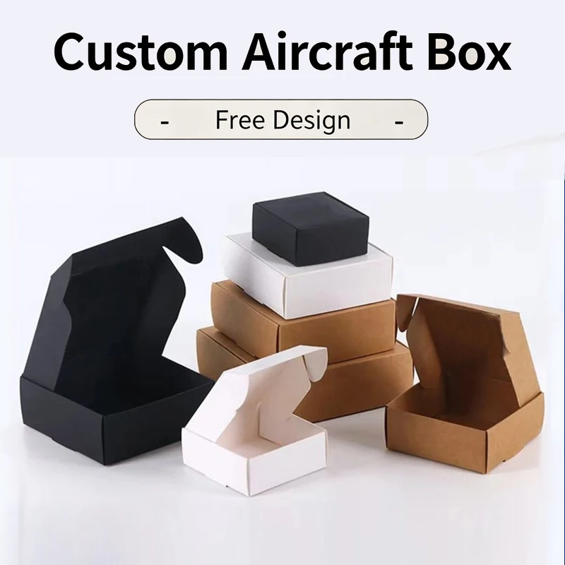 

Custom Logo Airplane Box & Flip Cardboard Box, Custom Logo Hot Stamping Paper Box for Jewelry, Cosmetics & Party Gift Packaging