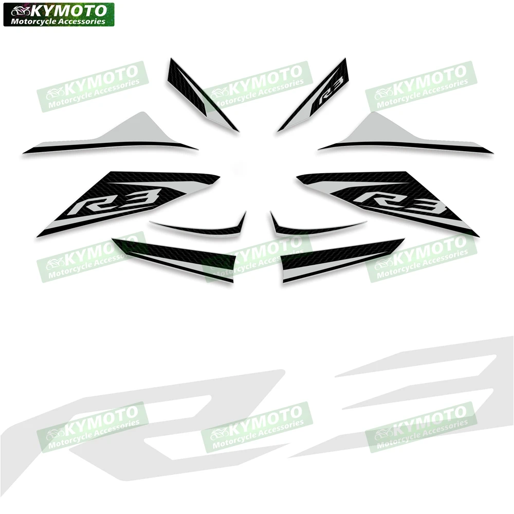For YZF R3 2019, 2020, 2021, 2022 motorcycle accessories fairing full kit stickers reflective waterproof decals and decorations