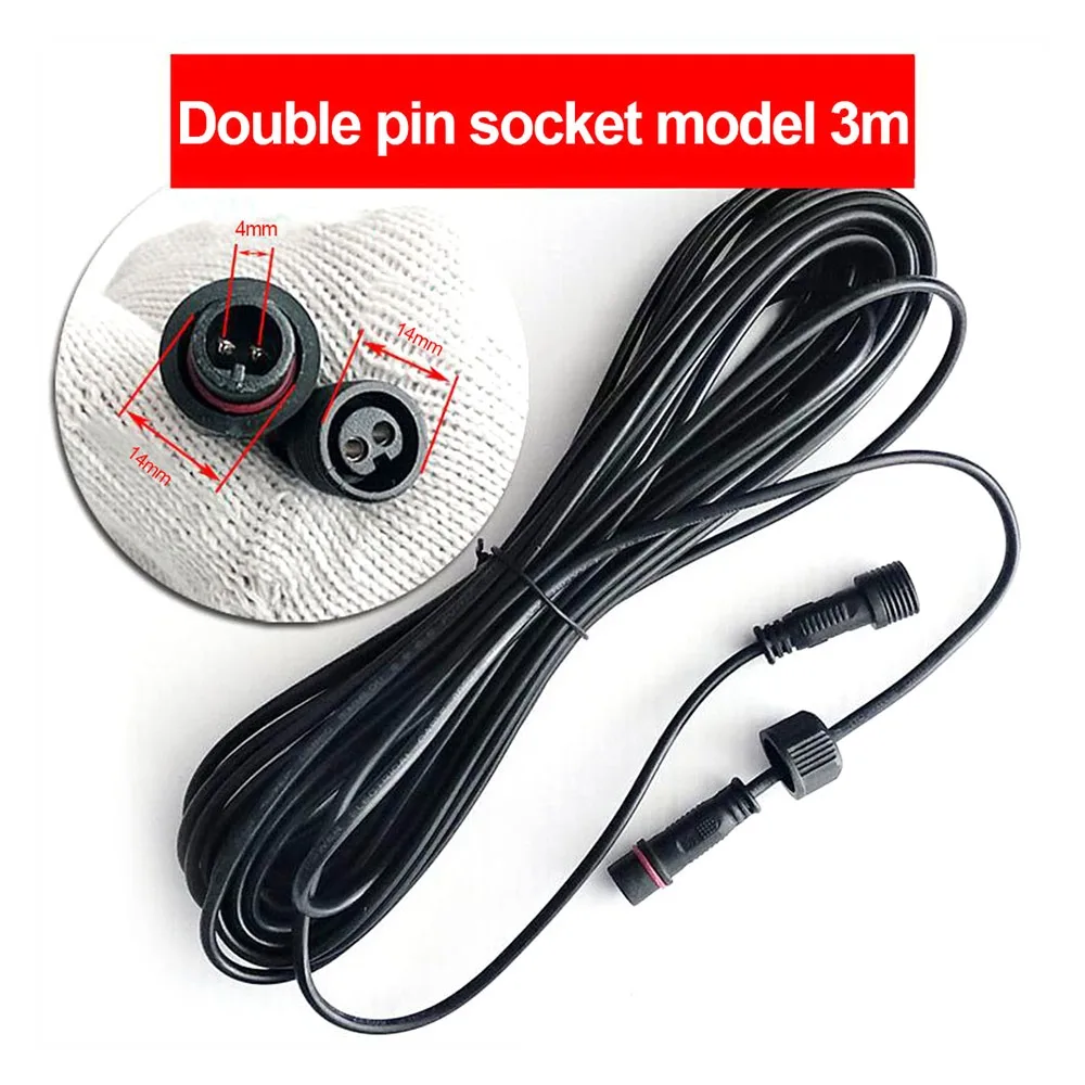 2-poliger Stecker, Solarkabel-Verlängerung, 3 m/5 m/10 m, wasserdichtes Stromanschlusskabel, Straßenlaternen-Verlängerungskabel