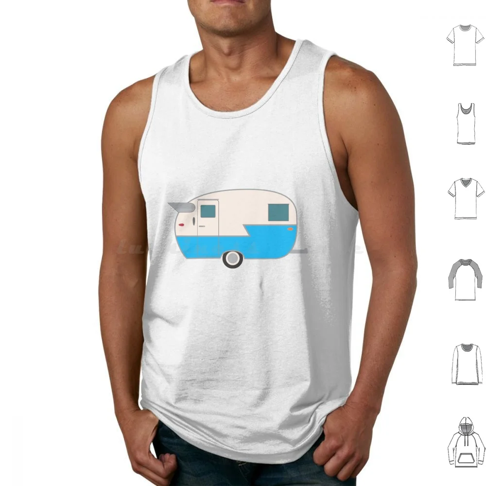 Vintage Camping Travel Trailer Tank Tops Vest Sleeveless Vintage Camping Travel Trailer Rv Rving Glamping Teardrop Trailer