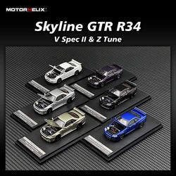 MH 1:64 SKYLINE GTR R34 V Spec II Z Tune Opened Hood Diecast Car Model MOTORHELIX