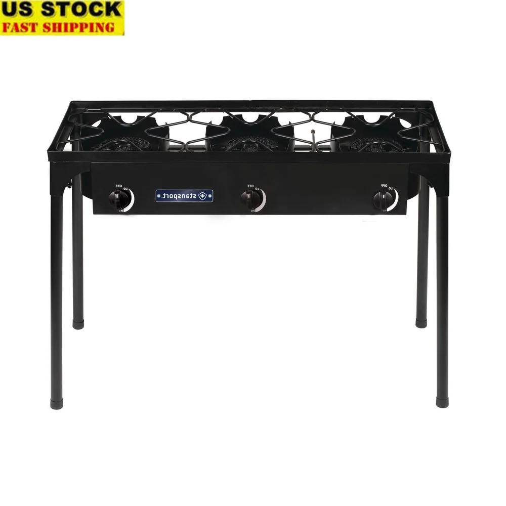 

Пропановая походная печь с 3 конфорками, 35000 БТЕ, сверхмощная стальная рама, легкие рычаги топливной смеси, в комплект входит регулятор шланга для улицы