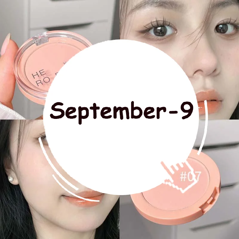 HERORANGE Monochrome Face Blush Palette Longlasting Waterproof Pressed Powder Matte Blush For Contouring Cheeks Travel Cosmetics