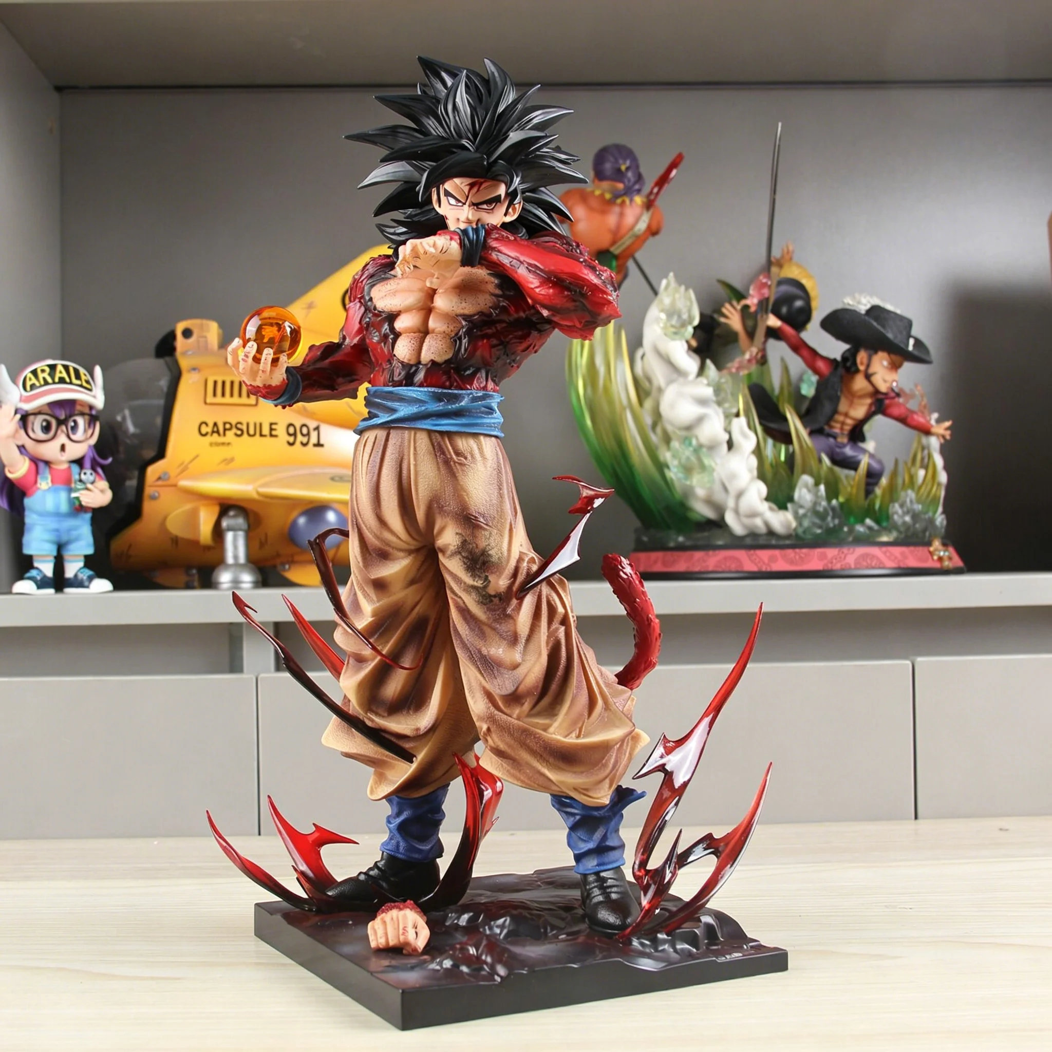 33cm Dragon Ball Super Saiyan 4 Son Goku GK Figur Anime PVC Action Sammler-Statue Puppe Desktop-Dekoration Geburtstagsgeschenk Spielzeug