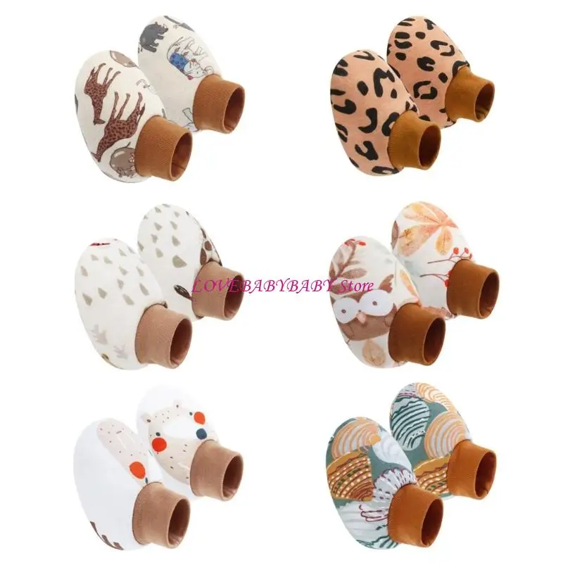 

6 Пара детских хлопчатобумажных носков для воздухопроницаемой ткани эластичная крышка для ног мультфильм Print 4xbc