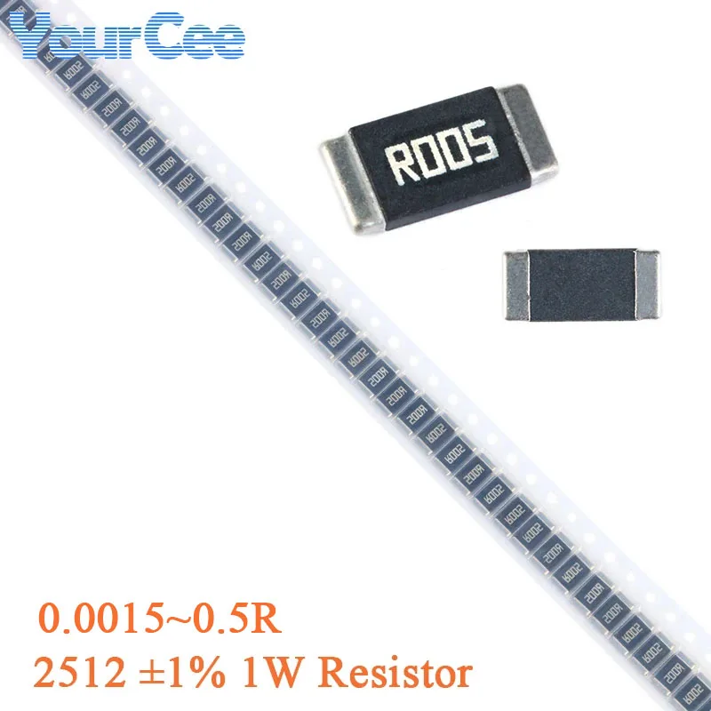 50PCS 0.001~0.5R 2512 SMD Alloy Resistance ±1% 1W Resistor 0.01 0.003 0.004 0.05 0.006 0.007 0.008 0.1 0.2 0.012 0.015R Ohms