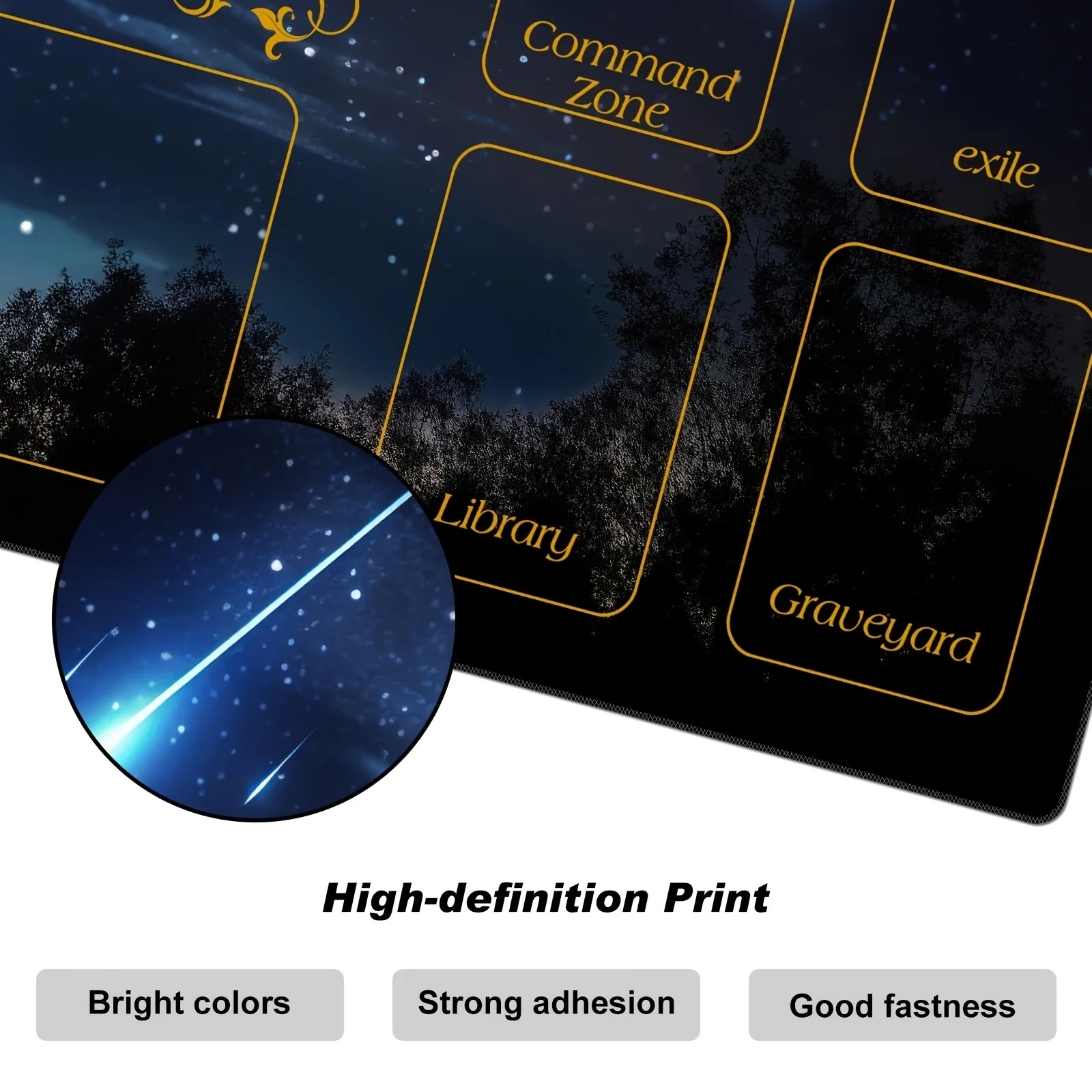 블루 스카이 메테오 스크래치 마우스 패드 24x14인치 TCG MTG 플레이 매트 미끄럼 방지 고무 매직 더 개더링 트레이딩 카드 러그용