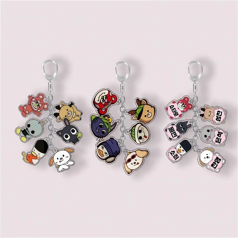 

Kpop BABYMONSTER RIIZE Long Chain Cartoon Shake Keychain Creative Pendant RUKA ASA AHYEON SHOTA ROSOHEE ANTON Fans Accessories