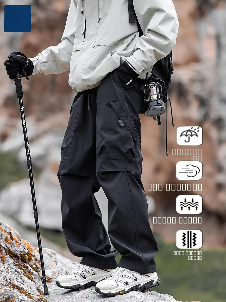 

Мужские утепленные флисом брюки для активного отдыха, походов и работы, осенне-зимние, повседневные, черные, для альпинизма