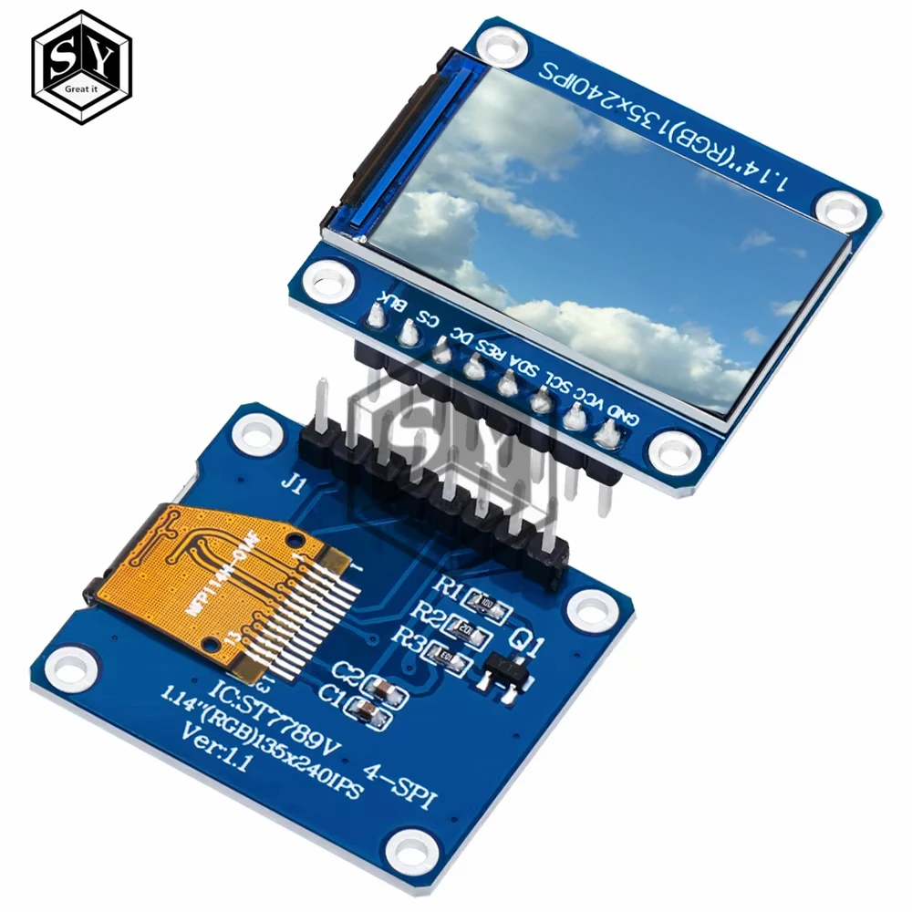 1pcs/5pcs/10pcs New IPS 1.14 inch 3.3V 8PIN SPI HD Full Color TFT Display Screen ST7789 Drive IC 135*240