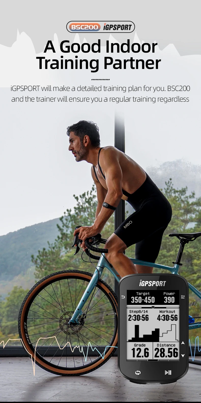 IGPSPORT BSC200 Computer GPS Fahrradcomputer Blau ANT 2,6 Zoll Wasserdicht Drahtlose Fahrrad Stoppuhr Computer Leistungsmesser – Detail 12