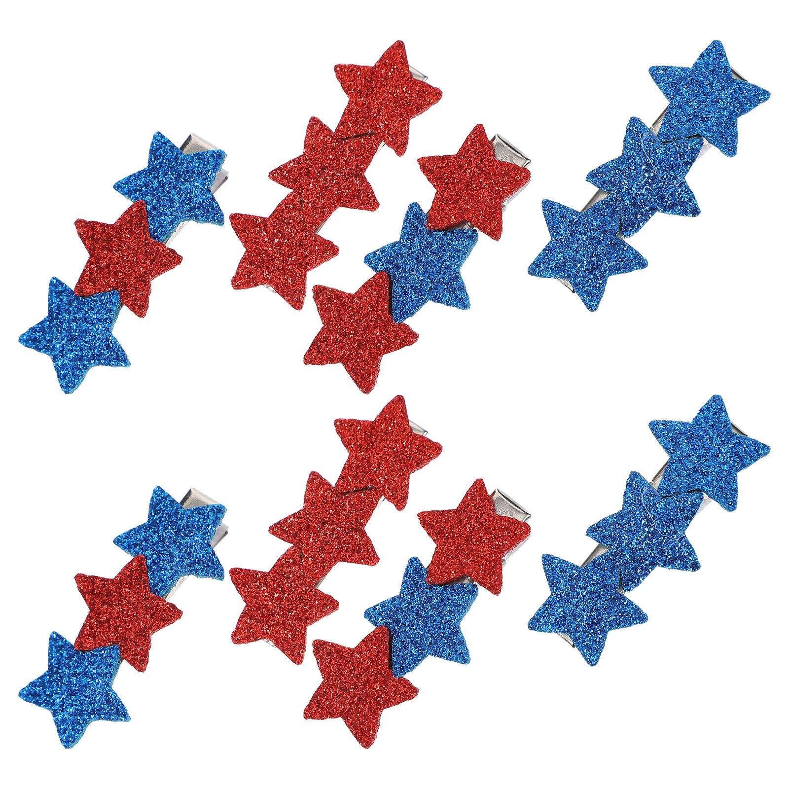 

8 Pcs Star Bow Clips Non Slip Kids Independence Day Headdress Gifts Perfect Patriotic Parties Hairstyle Suitable Any Season Hair