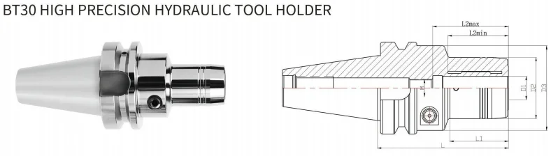 New Factory Price High Precision BT Shank Hydraulic Chuck BT30 HDC08 HDC10 Hydraulic Chuck Tool Holders