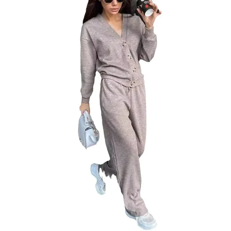 

Повседневная модная женская новинка 2025, весенне-осенняя удобная уличная куртка, кардиган, комплект спортивных штанов