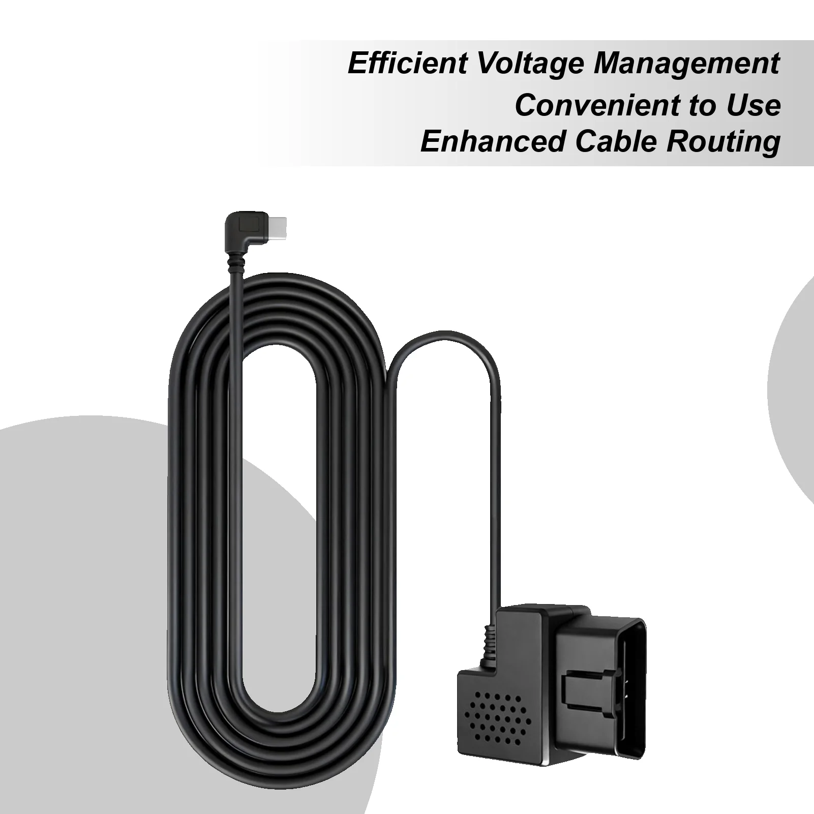 Car OBD Cable Plug And Play 12V/24V To 5V Flexible Line USB Adapter Cable For Parking Lot Road Trips Daily Driving Overnight