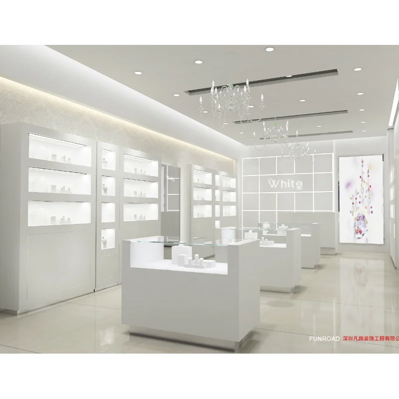 Custom. Retail Jewelry Store Display Counters Stainless Steel Jewelry Shop Display Showcase For Jewelry Shop Fixtures