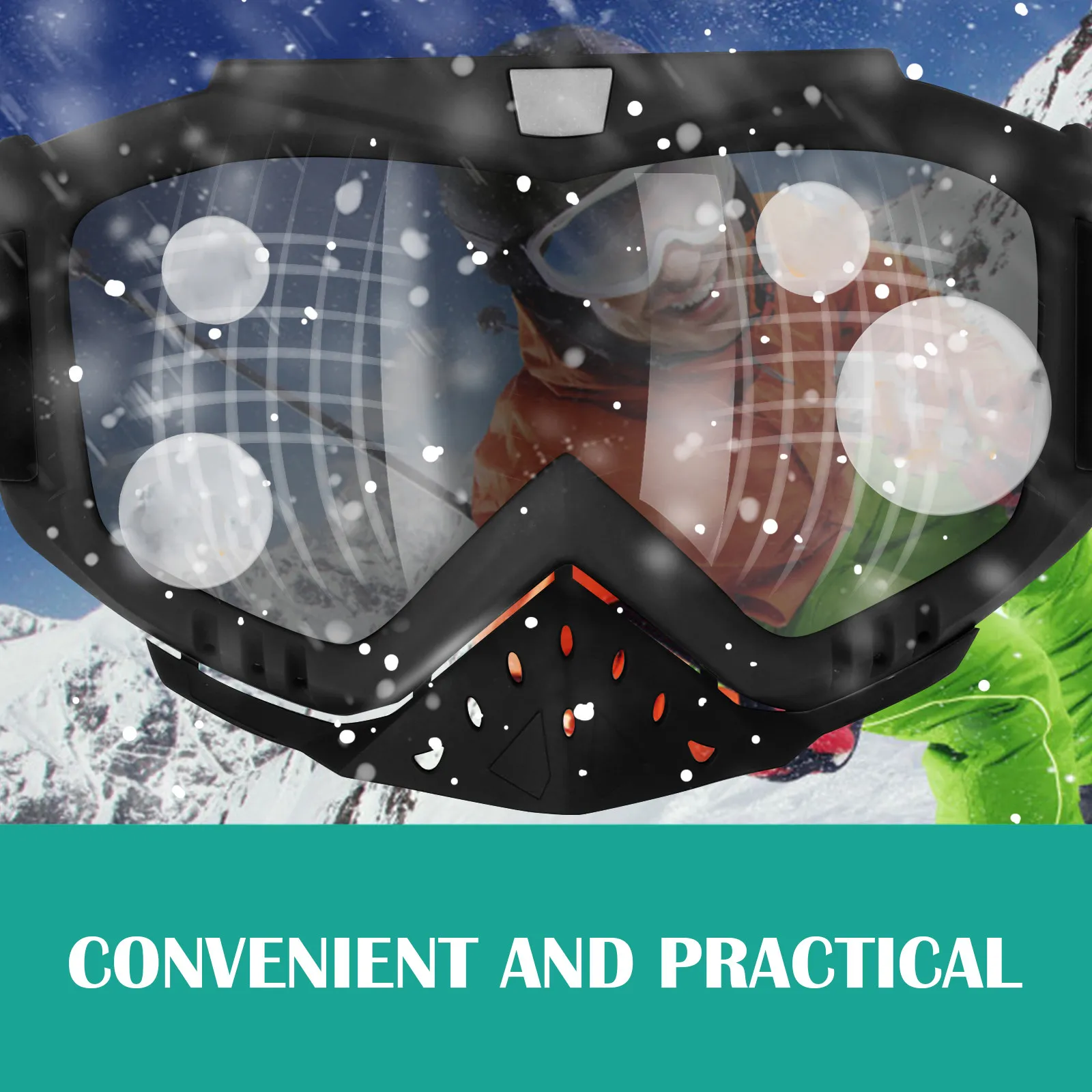 

Premium Tactical Goggles Skiing Glasses Outdoor Sports Goggles Riding Eyewear Anti-Glare Wind Snow Protection Compatible