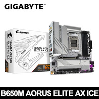 GIGABYTE New B650M AORUS ELITE AX ICE Micro-ATX AMD B650 DDR5 192GB DDR5 8000 (OC) MHz M.2 Wi-Fi 6E Socket AM5 Motherboard
