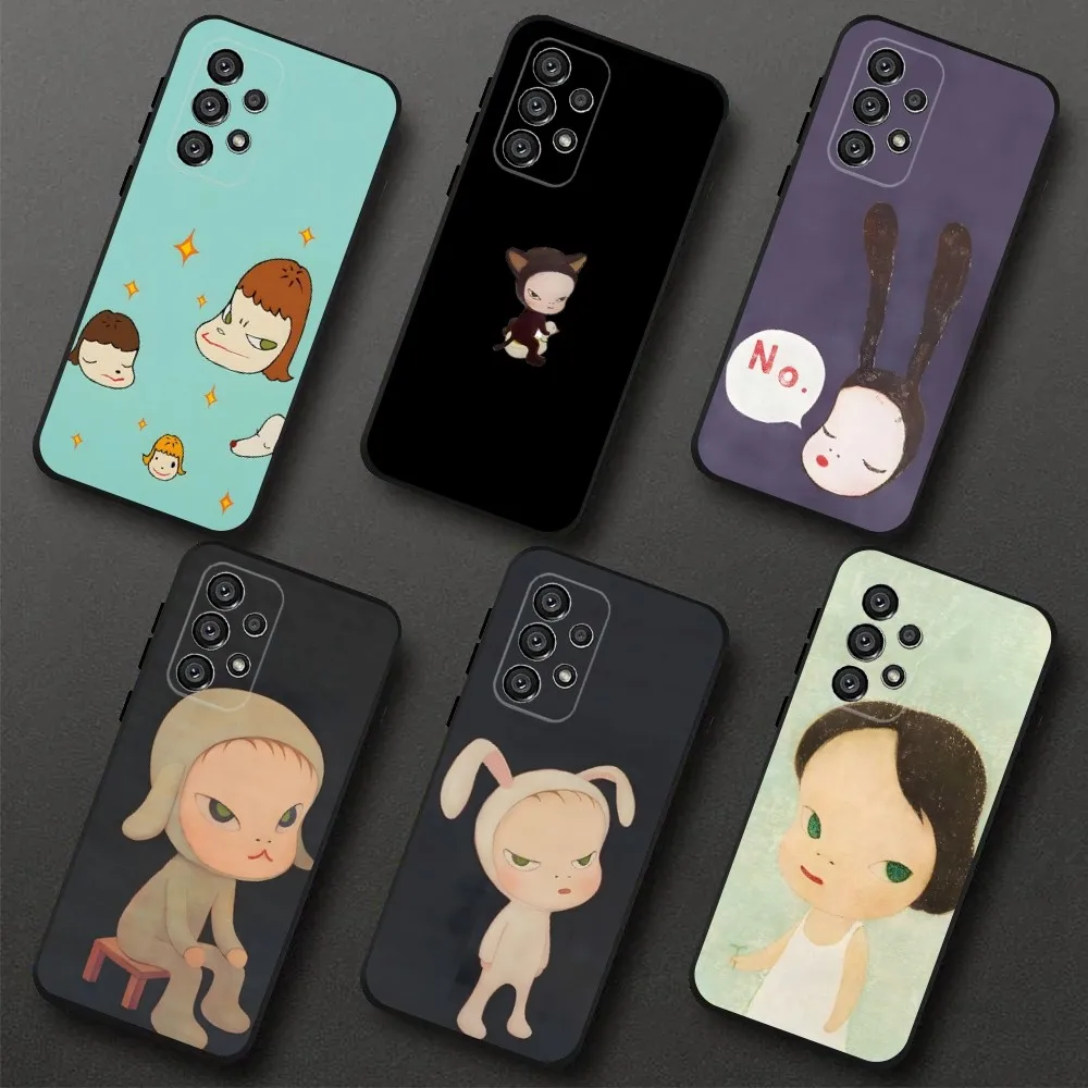 

Y-Yoshitomo Nara Phone Case For Samsung Galaxy A20,A21s,A22,A31,A32,A52,A53,A72,73,A80,A91 Soft Black Cover