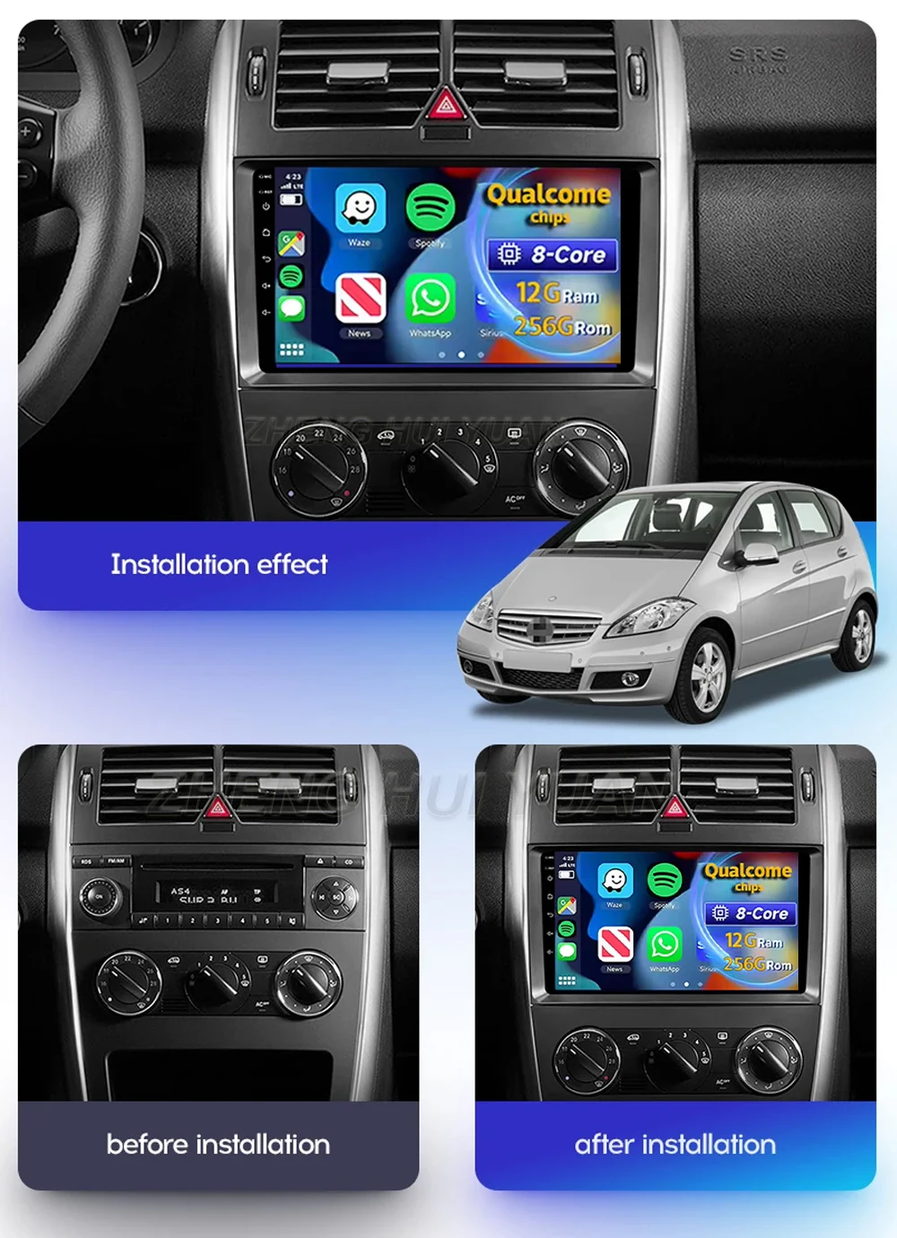For Mercedes-Benz A-Class 2 W169 C169 2004 - 2012 Android 16 Car Radio Multimedia Player Android Auto Carplay Head Unit Navigati