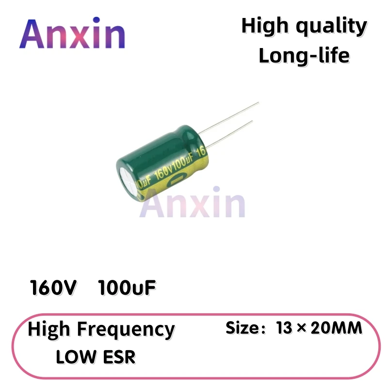 

10PCS 160V100uF Aluminum Capacitor, High Frequency Low ESR 105°C Radial for Power Supply Long-life 13×20MM