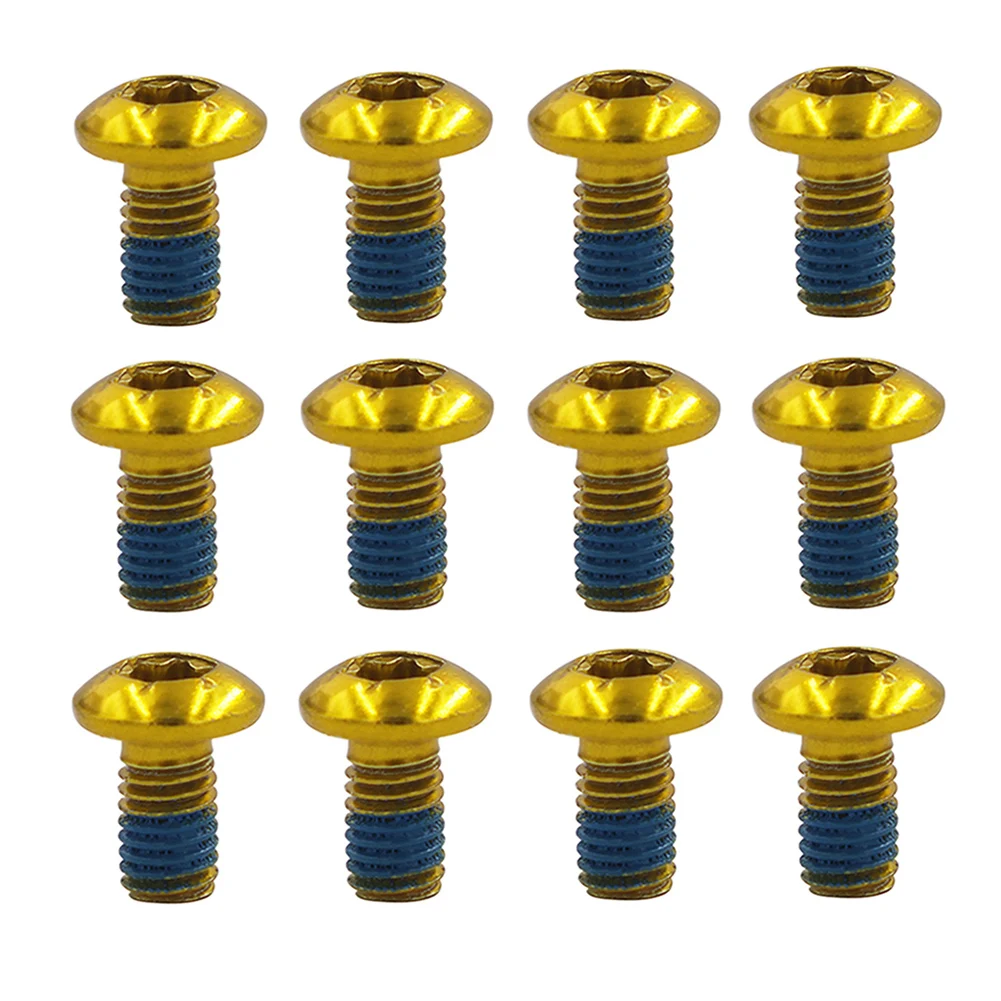 12pcs Bicycle Disk Brake Rotor Bolts M5x9mm Steel MTB Bike Color Non-slip Disc Screw Mountain Bike Accessories