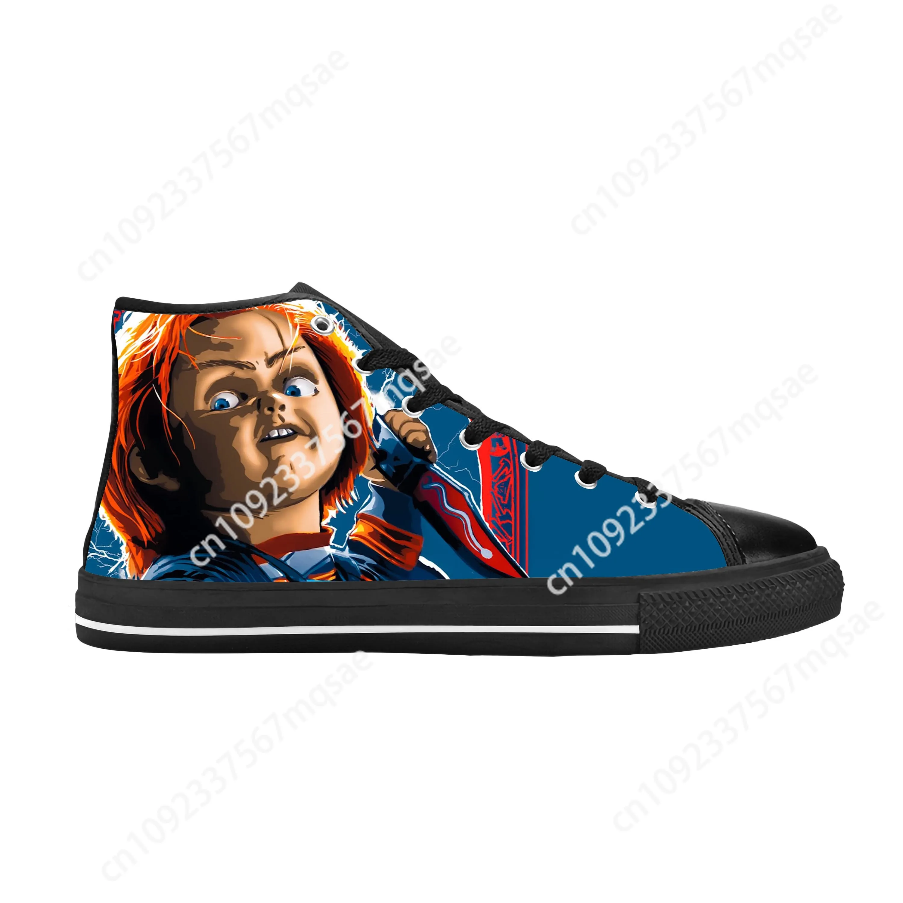 Horror Movie Childs Play Chucky Halloween Gothic Casual Cloth Shoes High Top Comfortable Breathable 3D Print Men Women Sneakers