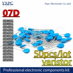 50pcs 07D390K 07D391K 07D431K 07D470K 07D471K 07D511K 07D560K 07D561K 07D621K 07D680K 07D681K 07D751K 07D820K 07D821K Varistore