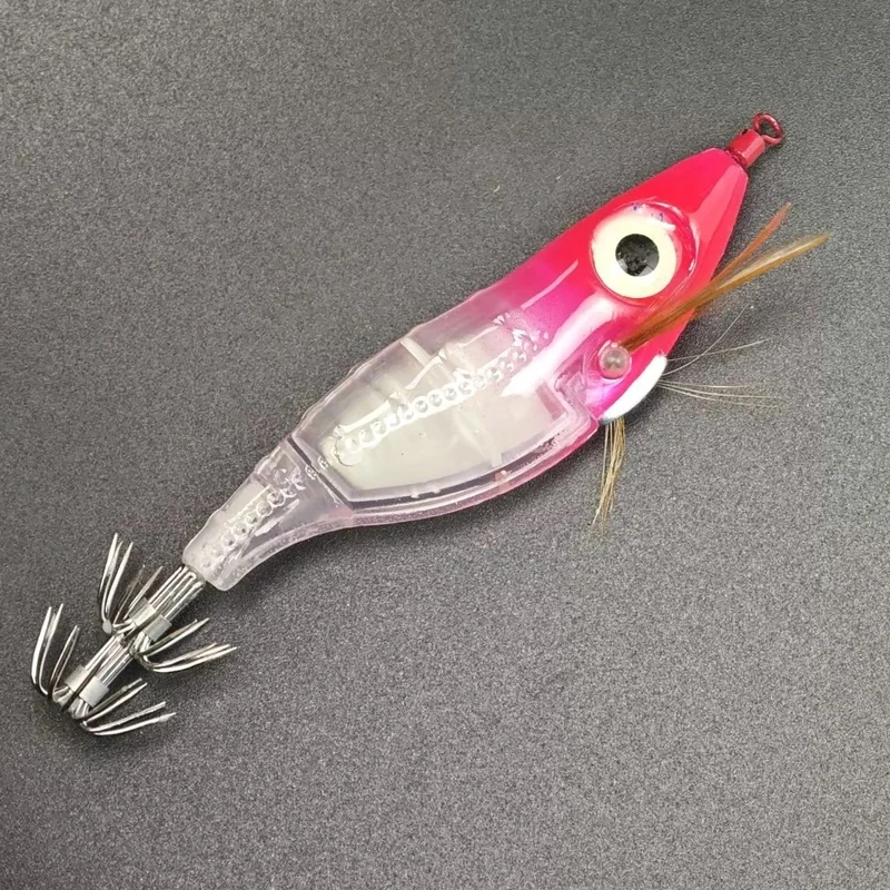 8Pcs 10cm Luminous Horizontal Egi Squid Jigs Glow Wood Shrimp Lures Octopus Cuttlefish Bait Saltwater Fishing Tackle Set gallery 5