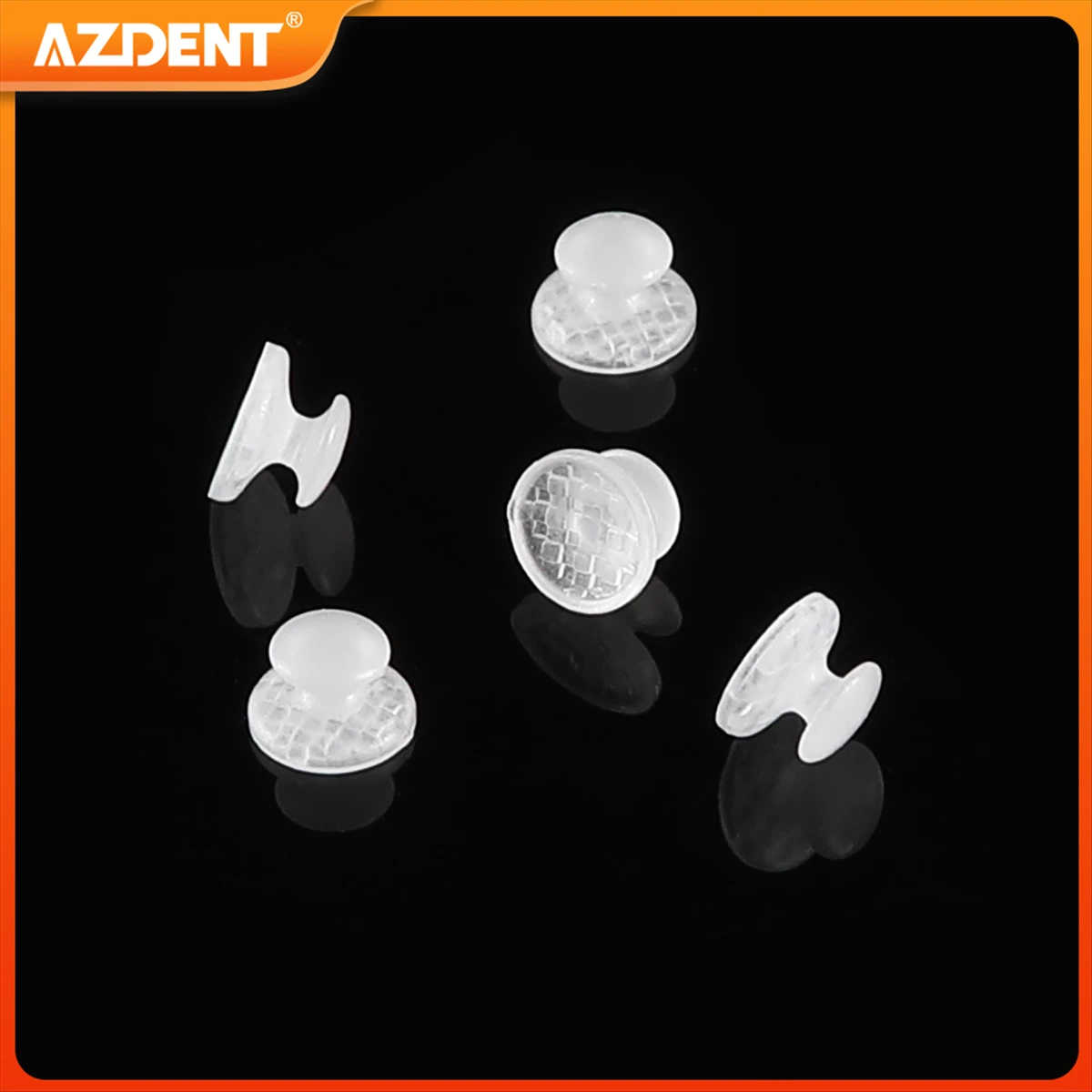 10PCS/Pack Dental Orthodontic Lingual Buttons AZDENT Composite Clear Ceramic Bondable Round and Rectangular Base