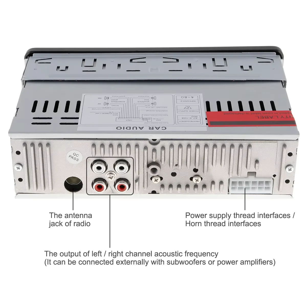 راديو السيارة العالمي 1 Din مع جهاز التحكم عن بعد مشغل MP3 بلوتوث حر اليدين ستيريو الصوت الموسيقى USB SD FM AUX المدخلات 12 فولت #4